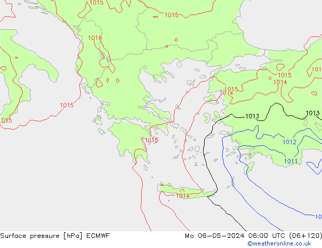 pressão do solo ECMWF Seg 06.05.2024 06 UTC