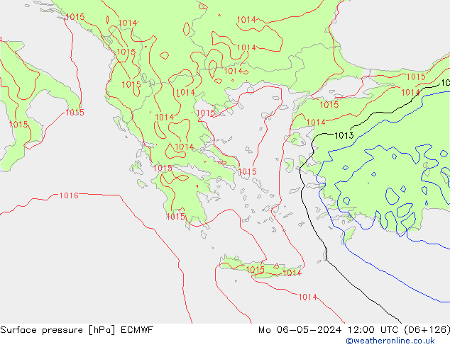 Atmosférický tlak ECMWF Po 06.05.2024 12 UTC
