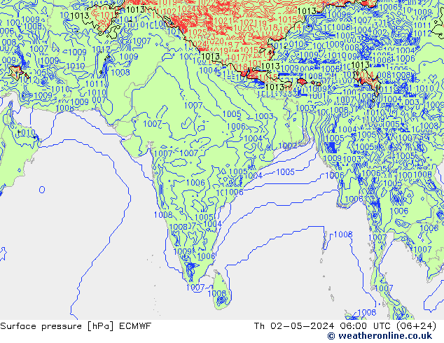 pression de l'air ECMWF jeu 02.05.2024 06 UTC