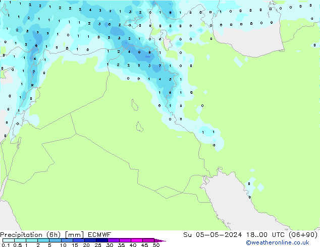 Yağış (6h) ECMWF Paz 05.05.2024 00 UTC