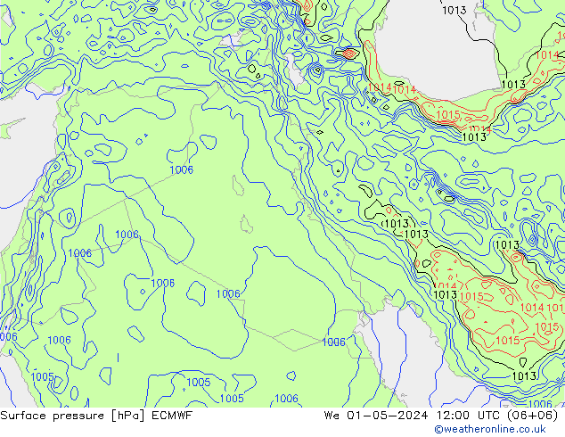 pressão do solo ECMWF Qua 01.05.2024 12 UTC