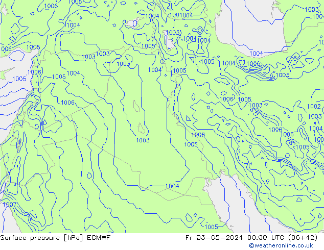 Pressione al suolo ECMWF ven 03.05.2024 00 UTC