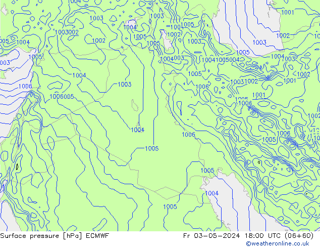 pressão do solo ECMWF Sex 03.05.2024 18 UTC