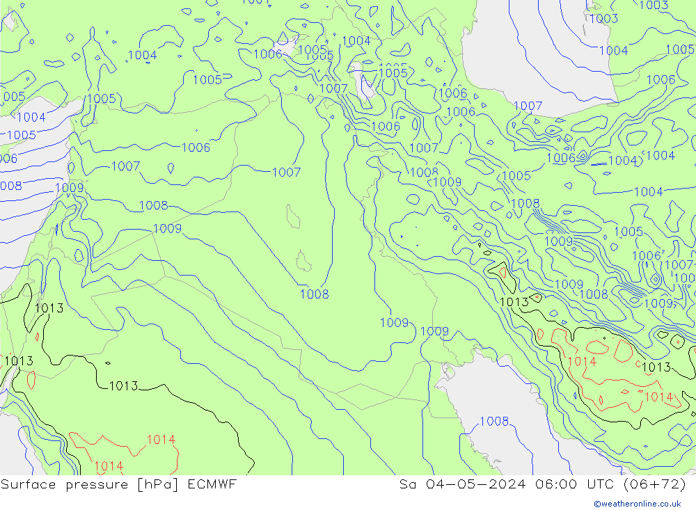 Luchtdruk (Grond) ECMWF za 04.05.2024 06 UTC