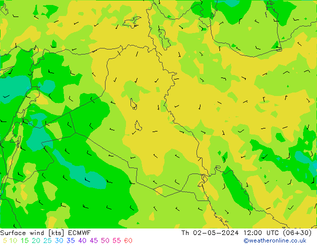 Surface wind ECMWF Th 02.05.2024 12 UTC