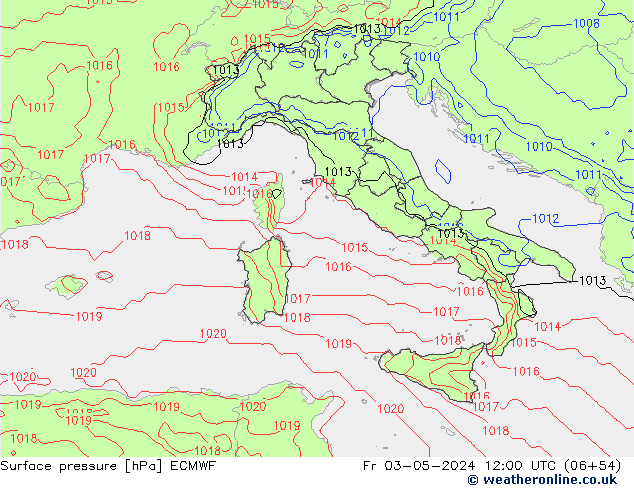 Surface pressure ECMWF Fr 03.05.2024 12 UTC