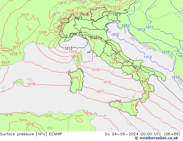 приземное давление ECMWF сб 04.05.2024 00 UTC