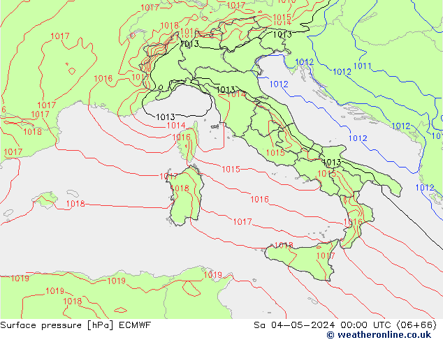 Yer basıncı ECMWF Cts 04.05.2024 00 UTC