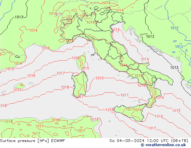 приземное давление ECMWF сб 04.05.2024 12 UTC