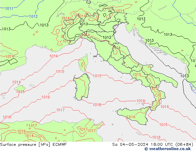 pression de l'air ECMWF sam 04.05.2024 18 UTC