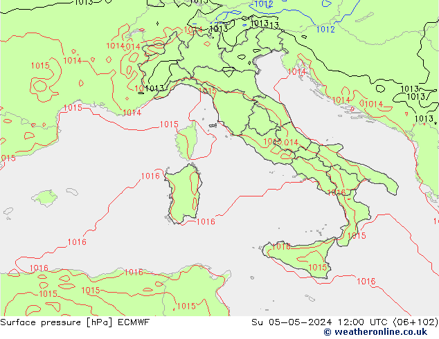 Surface pressure ECMWF Su 05.05.2024 12 UTC