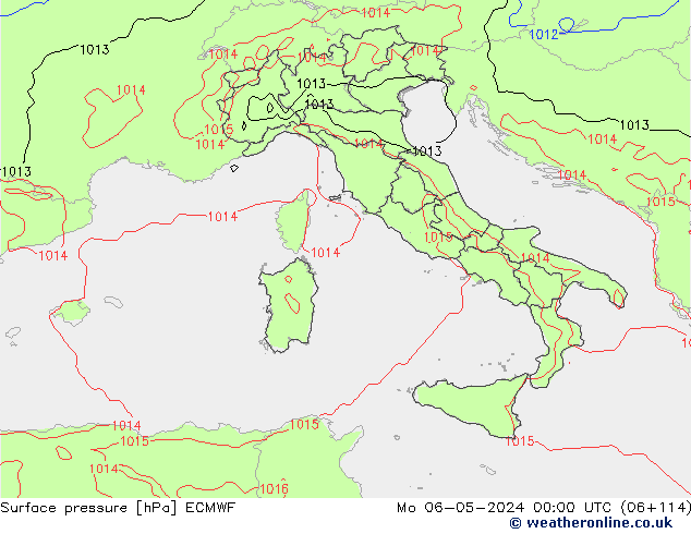 ciśnienie ECMWF pon. 06.05.2024 00 UTC