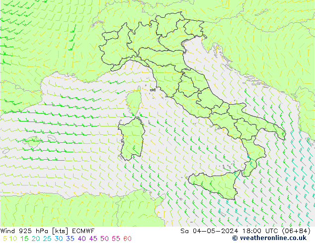 wiatr 925 hPa ECMWF so. 04.05.2024 18 UTC