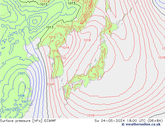 Luchtdruk (Grond) ECMWF za 04.05.2024 18 UTC