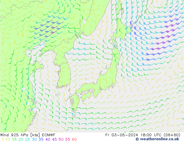 Wind 925 hPa ECMWF Fr 03.05.2024 18 UTC