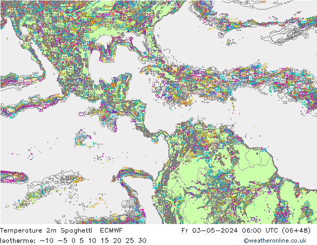 Temperatura 2m Spaghetti ECMWF Sex 03.05.2024 06 UTC