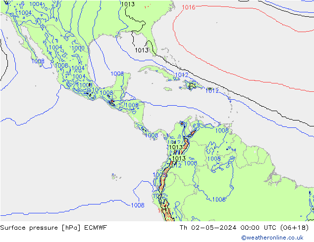 Surface pressure ECMWF Th 02.05.2024 00 UTC