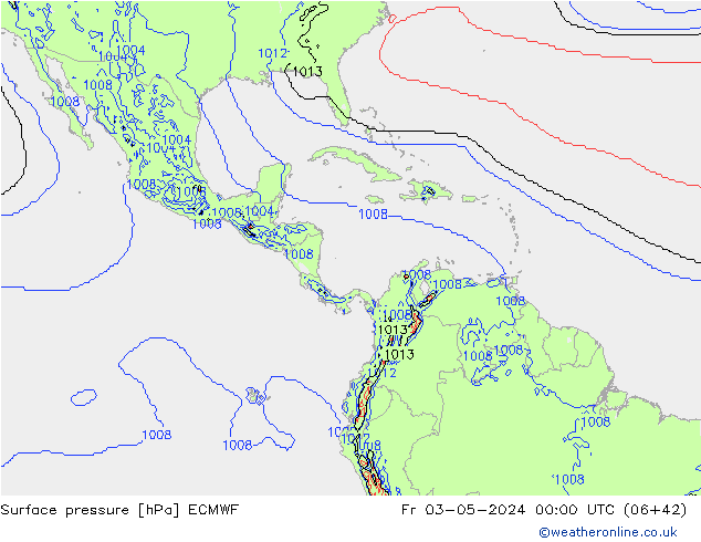 приземное давление ECMWF пт 03.05.2024 00 UTC