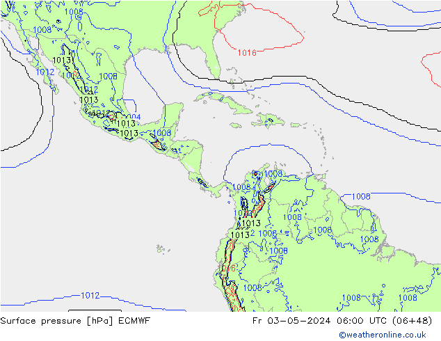 Luchtdruk (Grond) ECMWF vr 03.05.2024 06 UTC