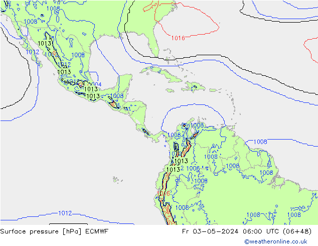 Surface pressure ECMWF Fr 03.05.2024 06 UTC