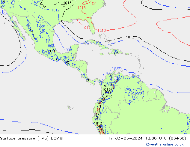 Luchtdruk (Grond) ECMWF vr 03.05.2024 18 UTC