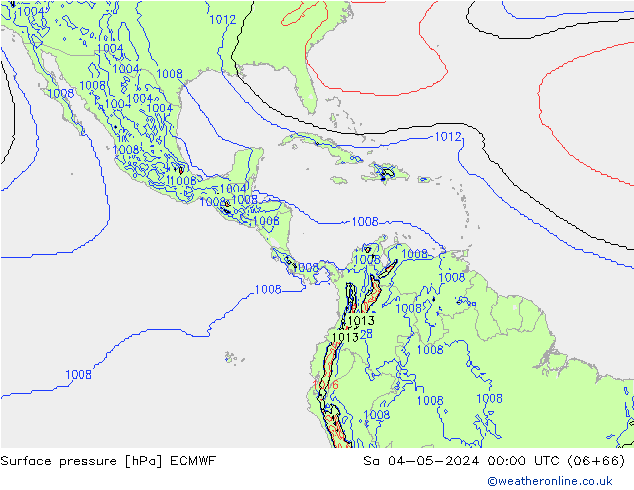 Surface pressure ECMWF Sa 04.05.2024 00 UTC