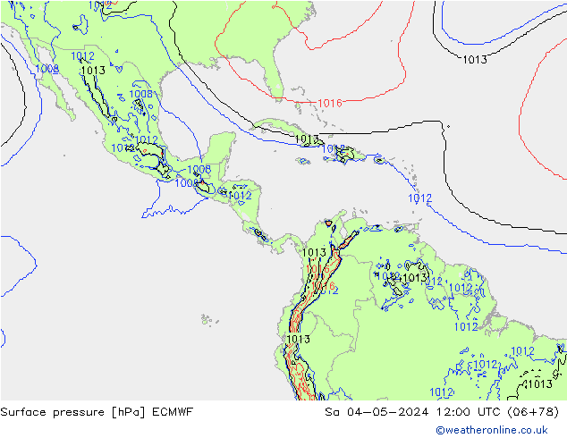 ciśnienie ECMWF so. 04.05.2024 12 UTC