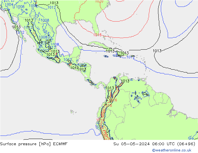 Surface pressure ECMWF Su 05.05.2024 06 UTC