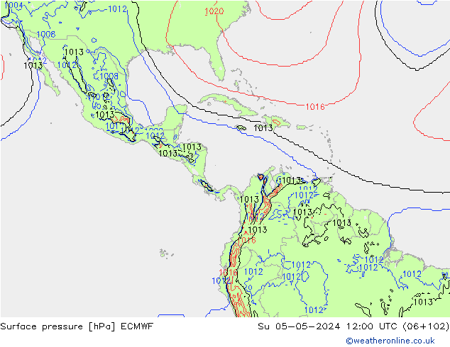 Luchtdruk (Grond) ECMWF zo 05.05.2024 12 UTC