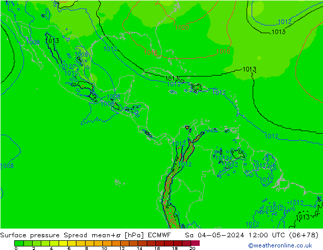 ciśnienie Spread ECMWF so. 04.05.2024 12 UTC