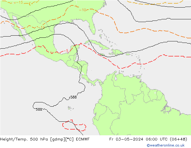 Height/Temp. 500 hPa ECMWF Sex 03.05.2024 06 UTC