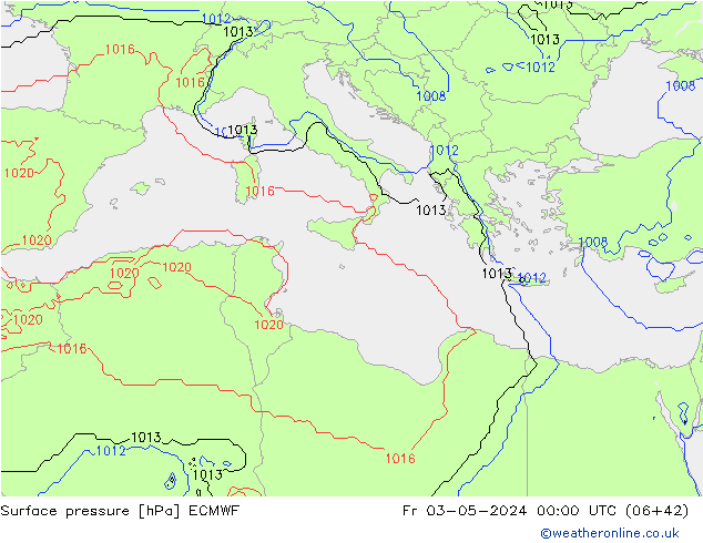 ciśnienie ECMWF pt. 03.05.2024 00 UTC