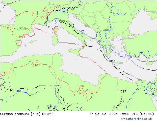 приземное давление ECMWF пт 03.05.2024 18 UTC