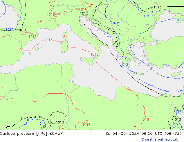 ciśnienie ECMWF so. 04.05.2024 06 UTC