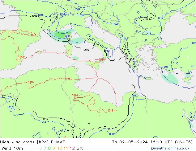 Izotacha ECMWF czw. 02.05.2024 18 UTC