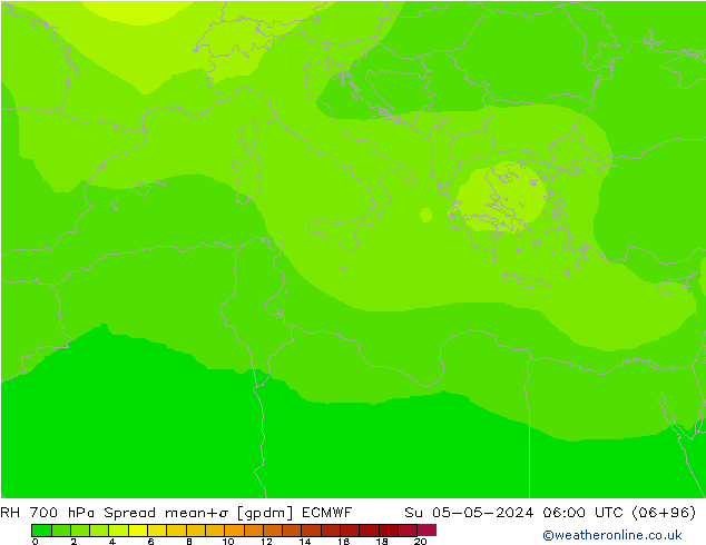 RV 700 hPa Spread ECMWF zo 05.05.2024 06 UTC