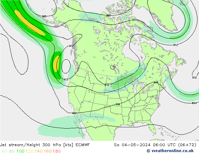 Jet stream/Height 300 hPa ECMWF Sa 04.05.2024 06 UTC