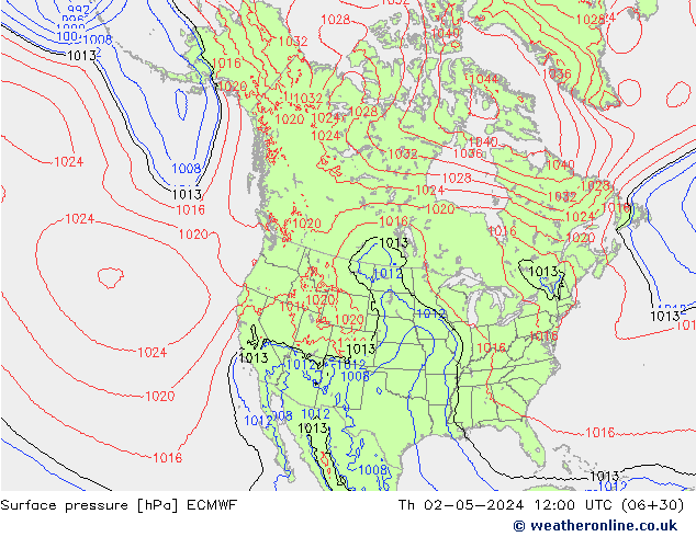 Surface pressure ECMWF Th 02.05.2024 12 UTC