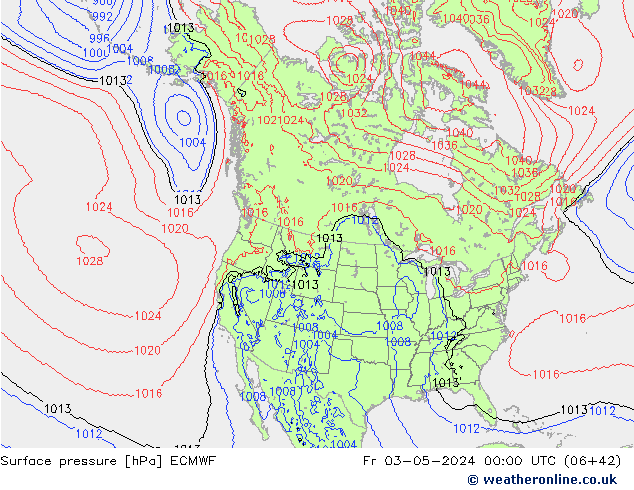 ciśnienie ECMWF pt. 03.05.2024 00 UTC