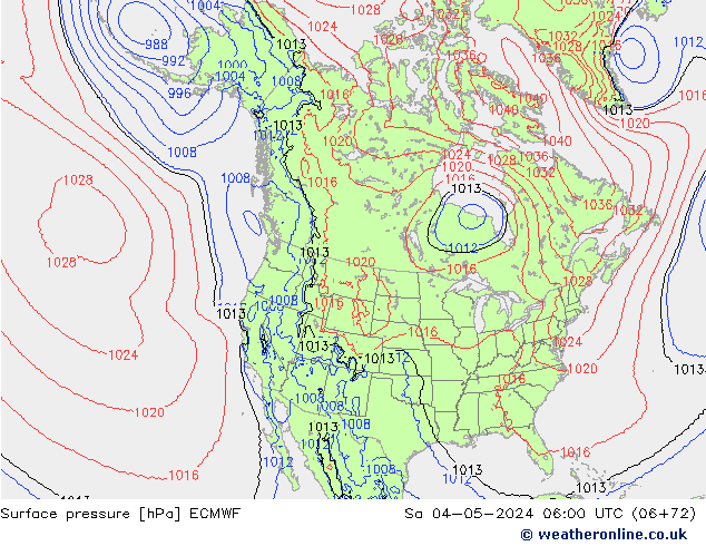 Surface pressure ECMWF Sa 04.05.2024 06 UTC