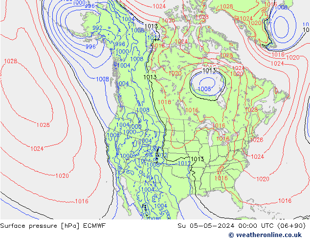 Surface pressure ECMWF Su 05.05.2024 00 UTC