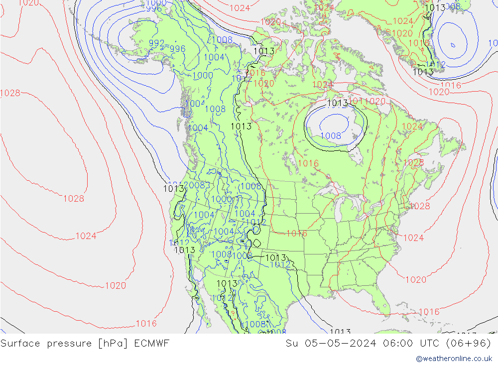 Surface pressure ECMWF Su 05.05.2024 06 UTC