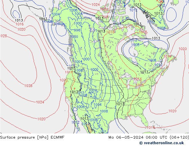 Surface pressure ECMWF Mo 06.05.2024 06 UTC