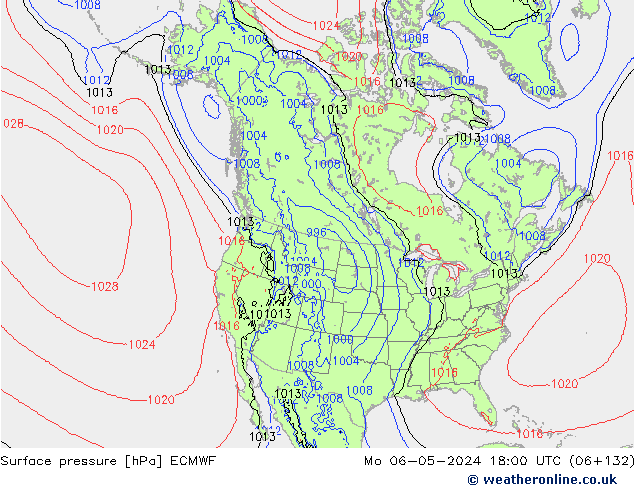 Luchtdruk (Grond) ECMWF ma 06.05.2024 18 UTC