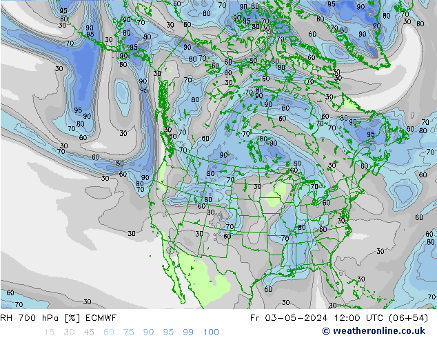 RH 700 hPa ECMWF Fr 03.05.2024 12 UTC