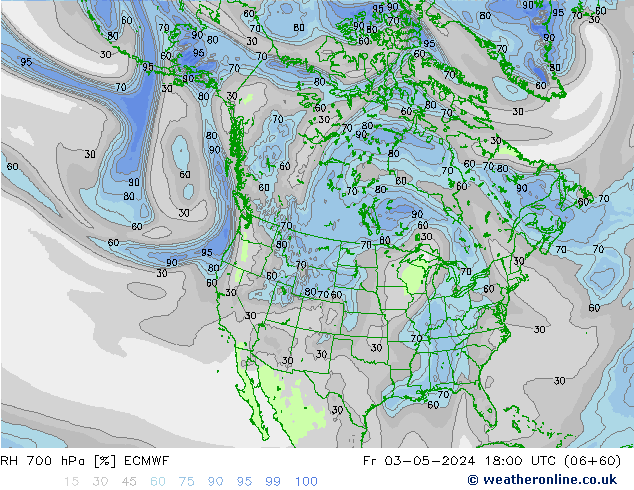 RH 700 hPa ECMWF Fr 03.05.2024 18 UTC