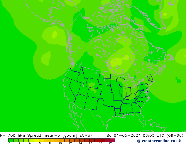 700 hPa Nispi Nem Spread ECMWF Cts 04.05.2024 00 UTC