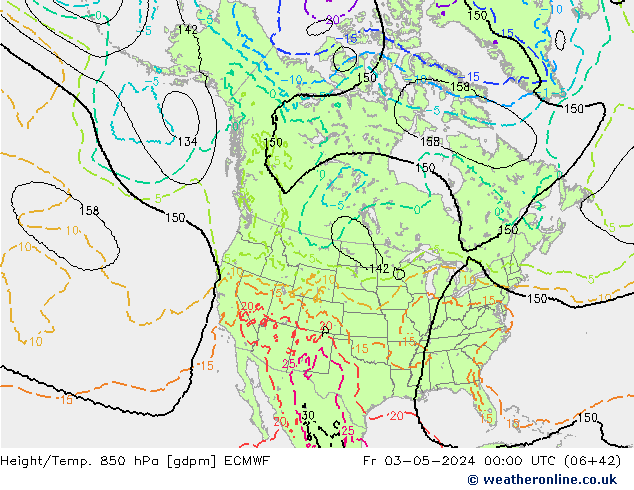 Height/Temp. 850 hPa ECMWF Fr 03.05.2024 00 UTC