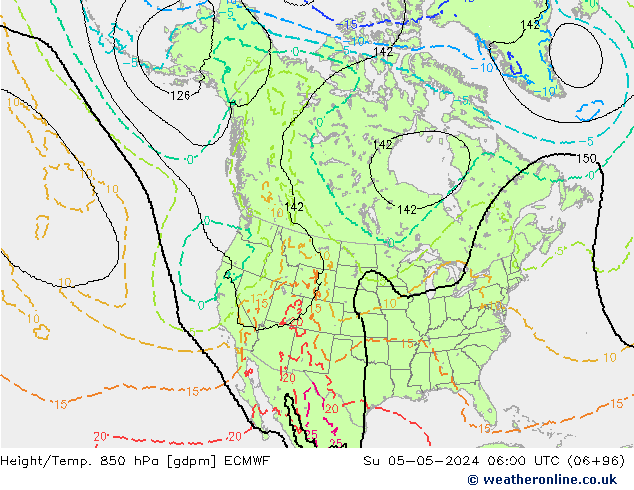 Height/Temp. 850 hPa ECMWF Ne 05.05.2024 06 UTC