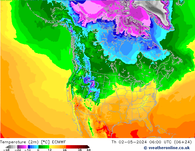 Temperaturkarte (2m) ECMWF Do 02.05.2024 06 UTC